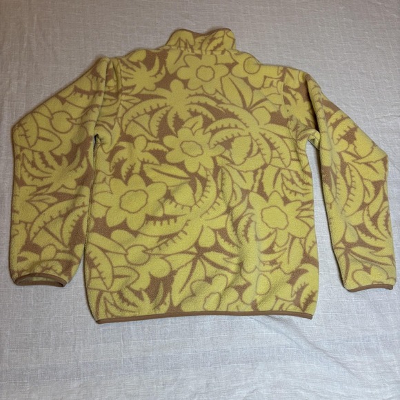 Patagonia Synchilla Pullover Womens Medium Yellow Floral Snap-T Fleece Jacket - Picture 8 of 9